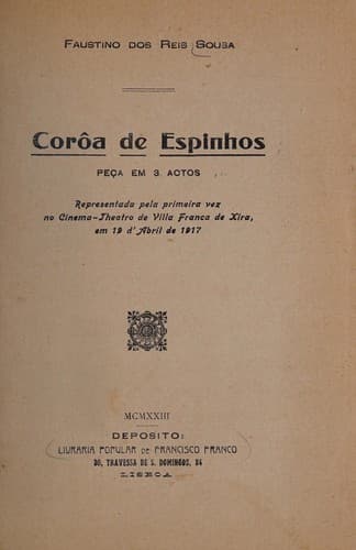 Cor©þa de Espinhos: pe©ʹa em 3 actos