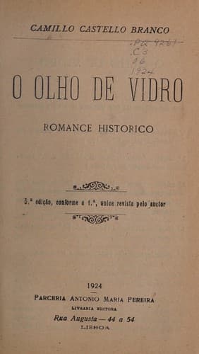 O olho de vidro: romance hist©đrico