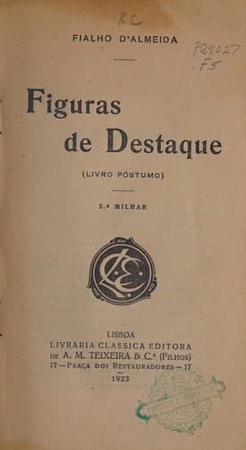 Figuras de destaque: livro p©đstumo