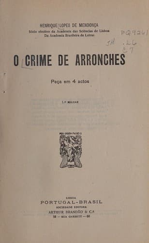 O crime de Arronches: pec a em 4 actos