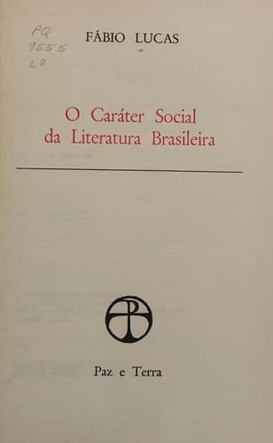 Caráter Social da Ficção do Brasil, O