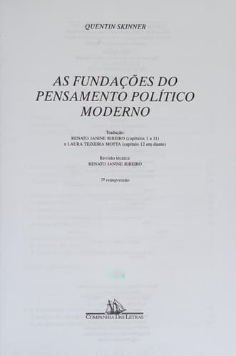 Fundações do Pensamento Político Moderno, As