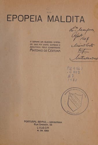 Epopeia maldita, o, Drama da guerra d'Africa