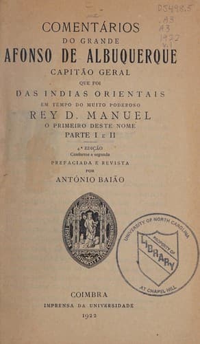 Comentários do grande Afonso de Albuquerque