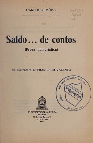Saldo-- de contos: prosa humor©Ưstica