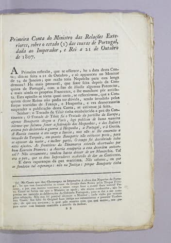 Exame das causas, que allegou o Gabinete de Thuilherias para mandar contra Portugal os exercitos francez, e hespanhol em novembro de 1807