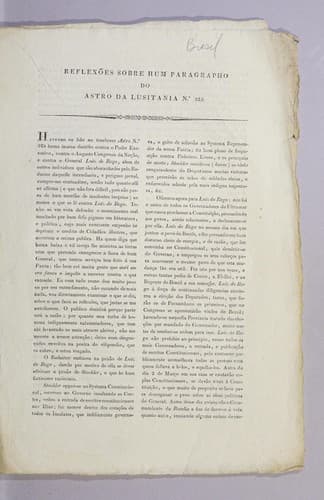 Reflexões sobre hum paragrapho do Astro da Lusitana no. 325..