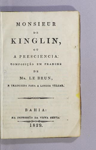 Monsieur de Kinglin, ou A presciencia