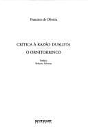 Crítica à razão dualista: O ornitorrinco