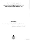 Memória: anais do I Seminário e da II Semana de Antropologia da Universidade Católica de Goiás