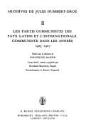 Archives de Jules Humbert-Droz.: Textes établis et annotés par Siegfried Bahne.