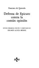 Defensa De Epicuro Contra La Comun Opinion (Clasicos)