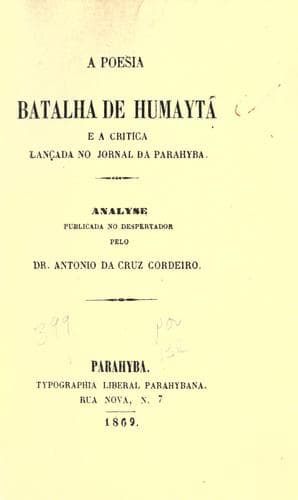 A poesia Batalha de Humayta e a critica lancada no jornal da Parahyba