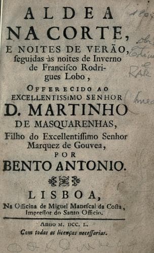 Aldea na corte, e noites de verão: seguidas às Noites de inverno de Francisco Rodrigues Lobo ...