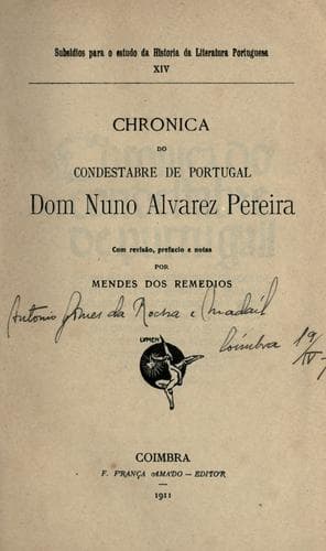 Chronica do condestabre de Portugal dom Nuno Alvarez Pereira