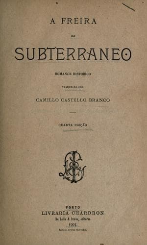 A Freira no subterraneo: romance historico