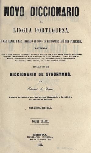 Novo diccionario da lingua portugueza ...: seguido de um diccionario de synonymos ...
