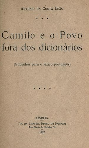 Camilo e o povo fora dos dicionários: subsídios para o léxico português.
