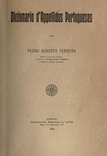 Diccionario d'appellidos portuguezes