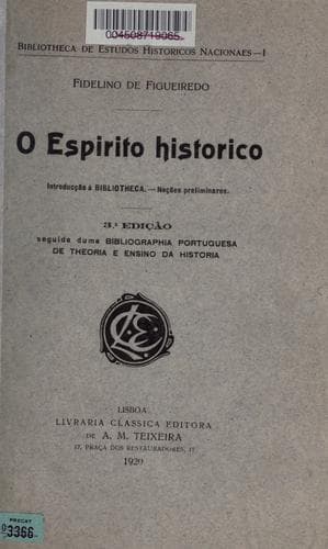 espírito histórico: introd. à bibliotheca, noções preliminares