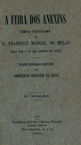 Feira dos anexins: obra posthuma.  Agora dada á luz pela primeira vez.