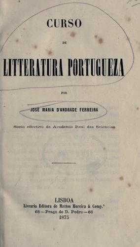 Curso de litteratura portugueza
