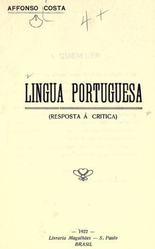 Lingua portuguesa: (resposta á critica)