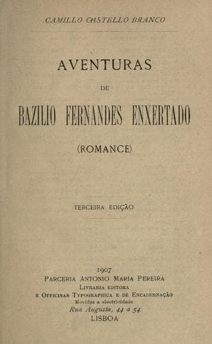 Aventuras de Basílio Fernandes Enxertado: romance