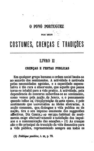 O povo português: nos seus costumes, crenças e tradições