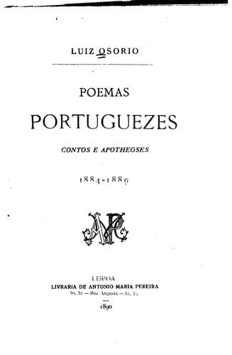 Poemas portuguezes: contros e apotheoses, 1884-1889.