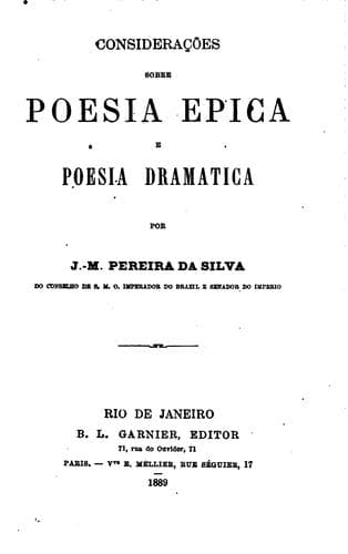 Considerações sobre poesia epica e poesia dramatica