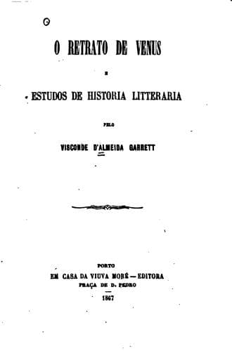 O retrato de Venus e Estudos de historia litteraria