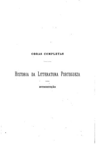 Introducção e theoria da historia da litteratura portugueza