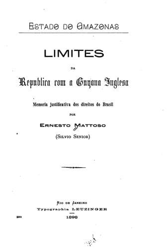 Estado do Amazonas.: Limites da republica com a Guyana inglesa