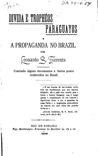 Divida e trophéos paraguayos e a propaganda no Brazil