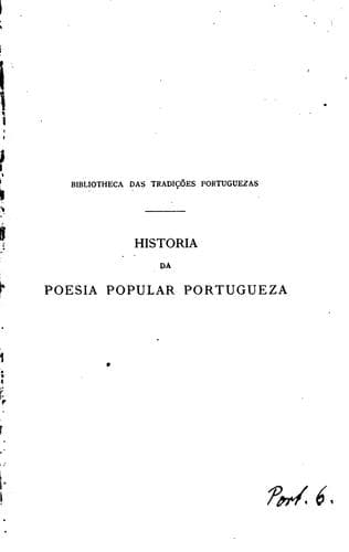 História da poesia popular portuguesa