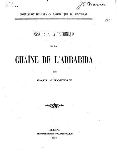 Essai sur la tectonique de la chaîne de l'Arrabida