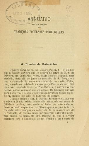Annuario para o estudo das tradições populares portuguezas