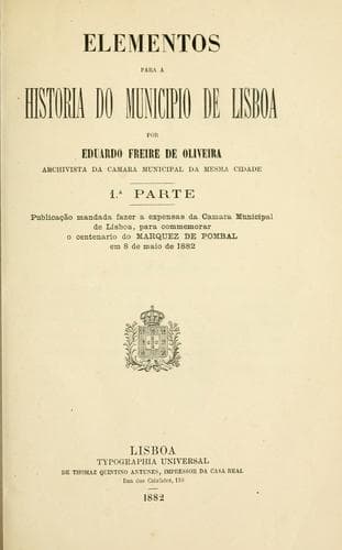 Elementos para a histo ria do Municipi o de Lisboa