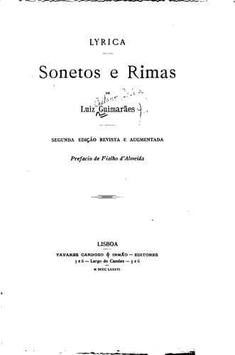 Lyrica, sonetos e rimas de Luiz Guimarães.