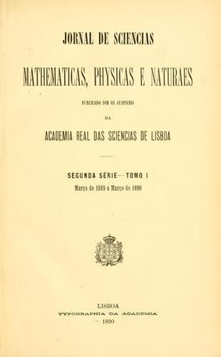 Jornal de sciencias mathematicas, physicas e naturaes