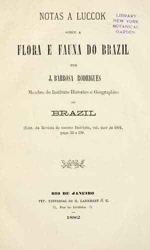 Notas a Luccok sobre a flora e fauna do Brazil.