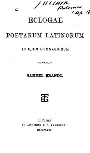 Eclogae poetarum latinorum in usum gymnasiorum