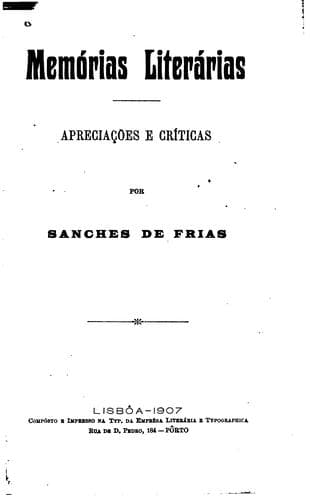 Memórias literárias: apreciações e críticas