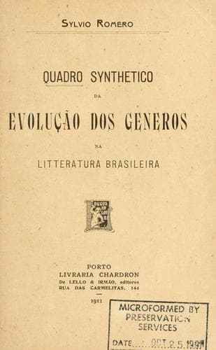 Quadro synthetico da evolução dos generos na litteratura brasileira