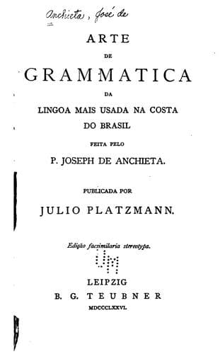 Arte de grammatica da lingua mais usada na costa do Brasil