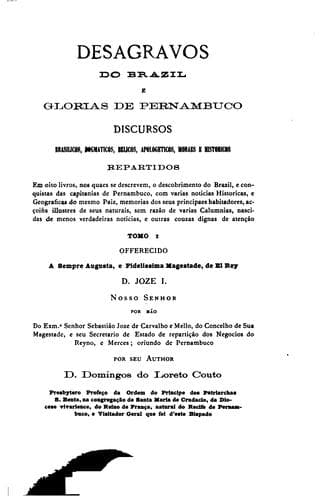 Desaggravos do Brasil e glorias de Pernambuco