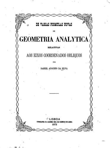 De varias formulas novas de geometria analytica relativas aos eixos coordenados obliquos