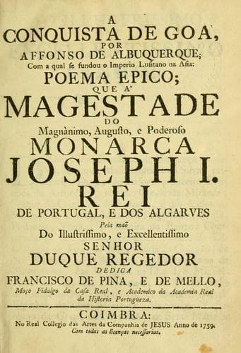 conquista de Goa por Affonso de Albuquerque: com a qual se fundou o imperio Lusitano na Asia : poema epico ...