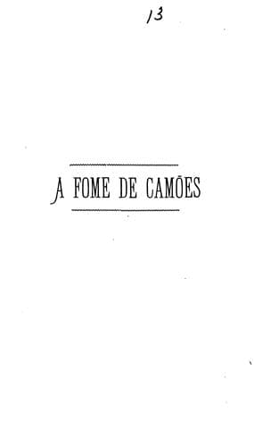 A fome de camões.